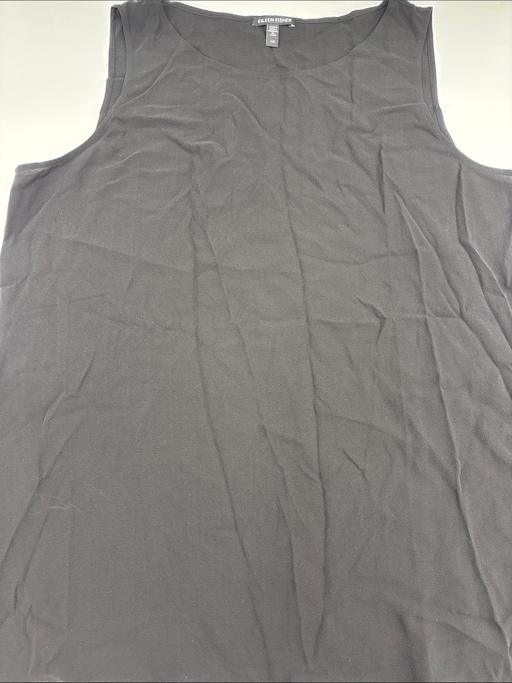 Eileen Fisher Slim Fit Scoop Neck Silk Tank